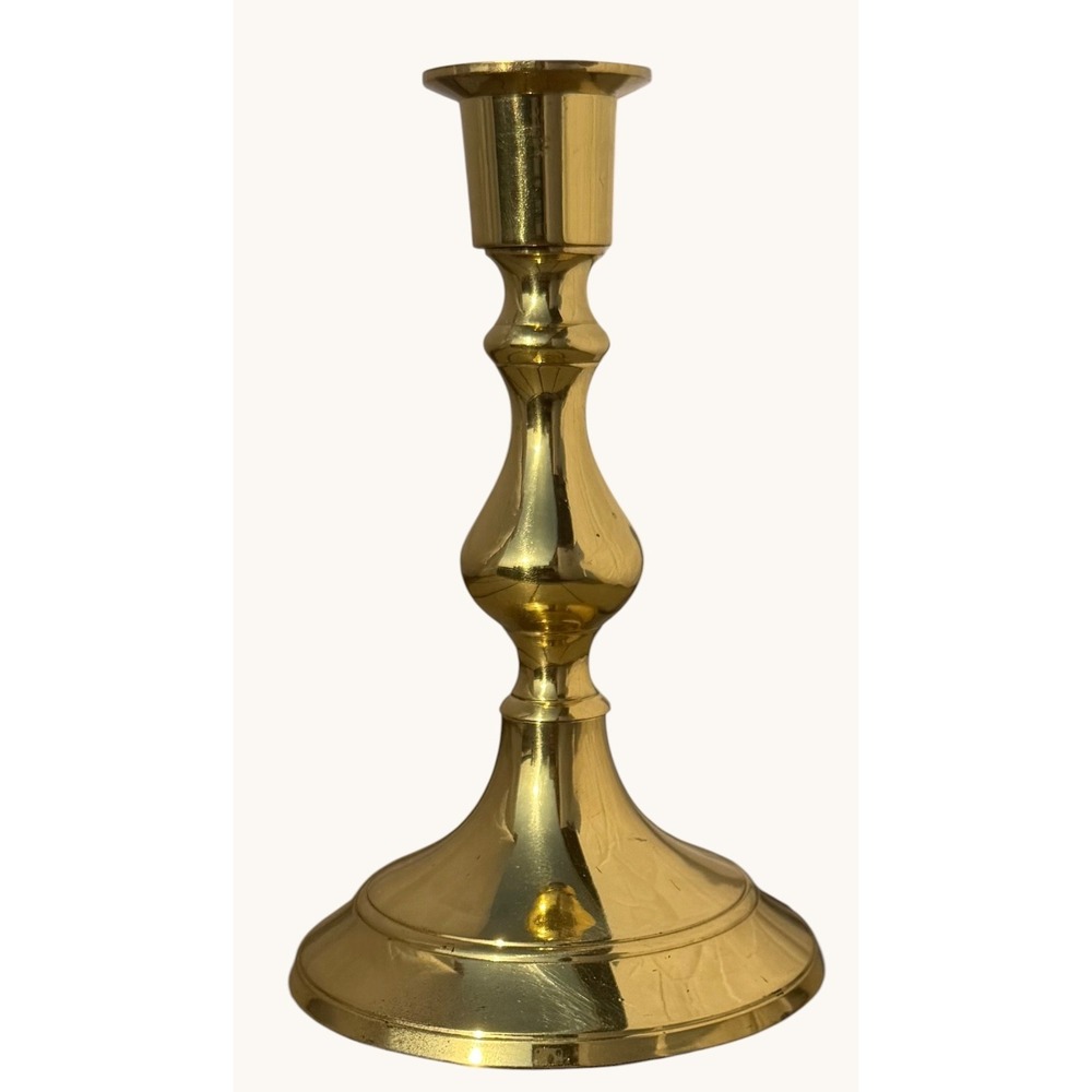 Vintage Hampton Brass Taper Candlestick Holder 6.5" Heavy India Classic Decor